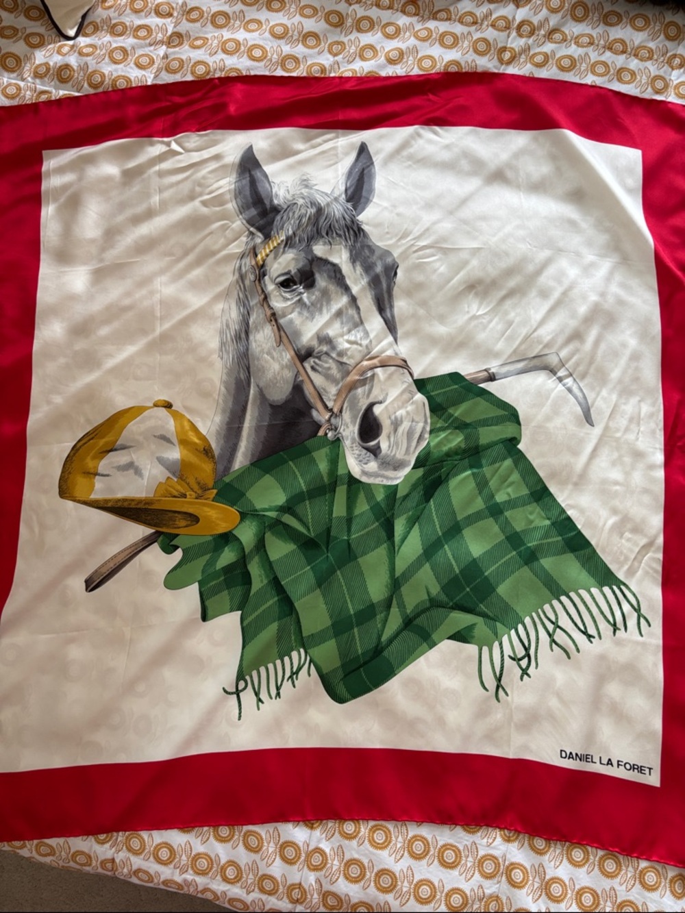 Daniel La Foret vintage 100% silk scarf -square